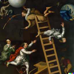 the discovery of gravity, painting from the 17th century generated by DALL·E 2